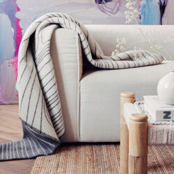 SKOG Throw, grey/natural, Røros Tweed