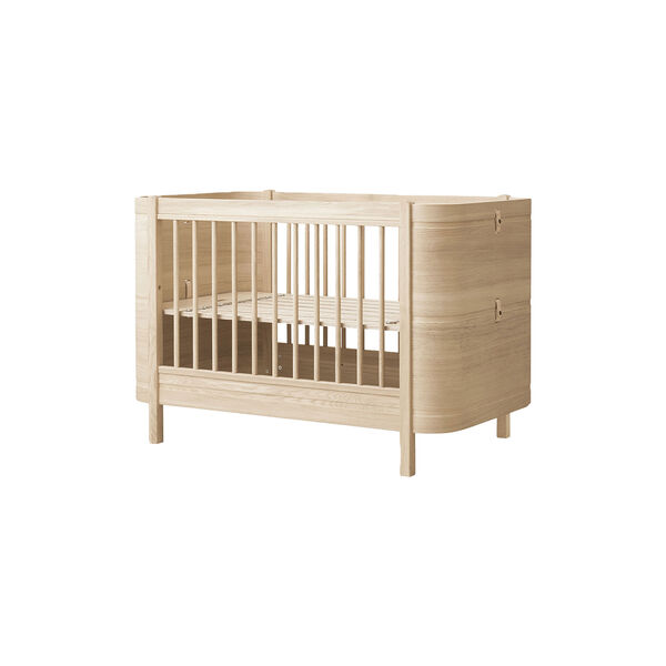 Wood Mini+ Cot Bed excl. Junior Kit 68x122 cm, oak, Oliver Furniture