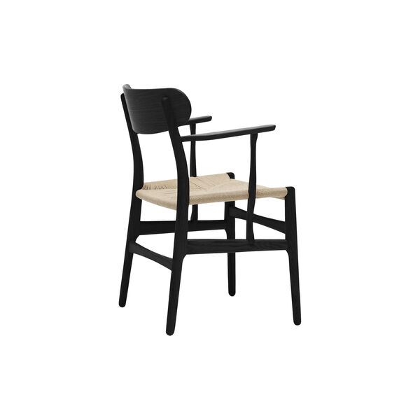 CH26 Dining Chair, black lacquered oak/natural, Carl Hansen & Søn