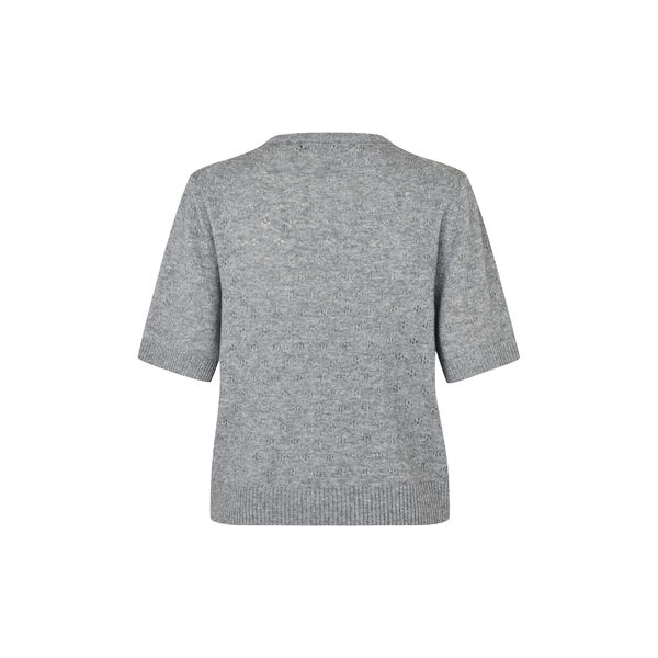 Amala Knit SS O-Neck, mid grey melange, Second Female