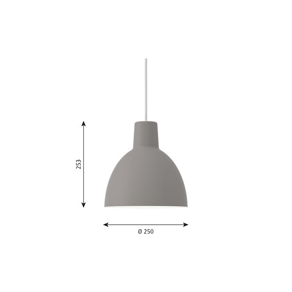 Toldbod 250 Pendant, light grey, Louis Poulsen