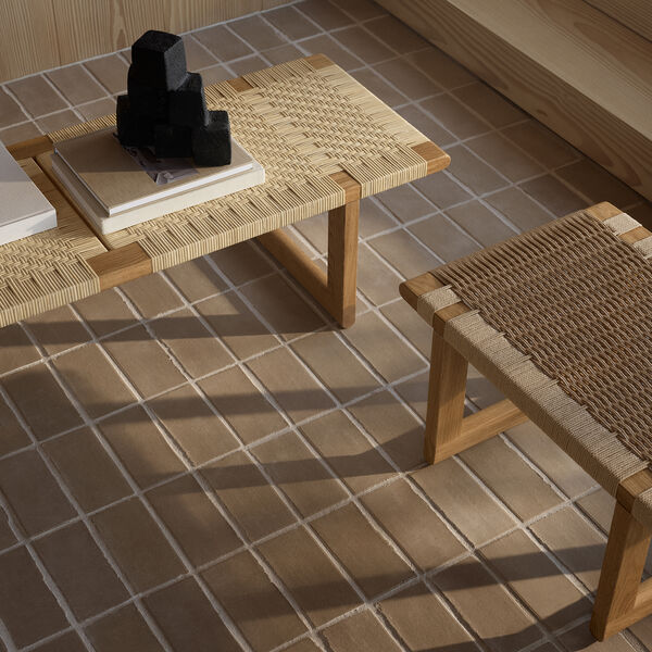 BM0488L Table Bench, oiled oak/rattan, Carl Hansen & S&oslash;n