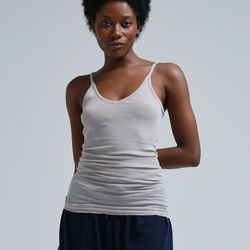 Cotton Spaghetti Top, grey, Seamless Basic