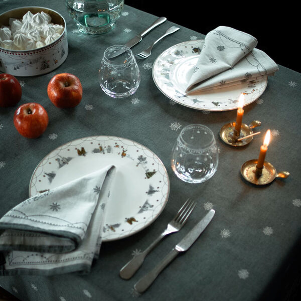 Christmas Morning Story | Damask napkins 2 pcs. | 45x45 | White/green, Wik & Wals&oslash;e