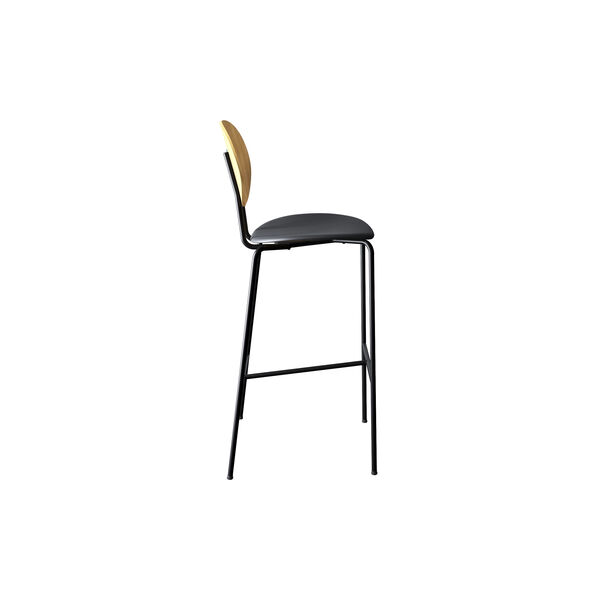 PIET HEIN Bar Chair, oiled oak/Solid Black 509, Sibast Furniture