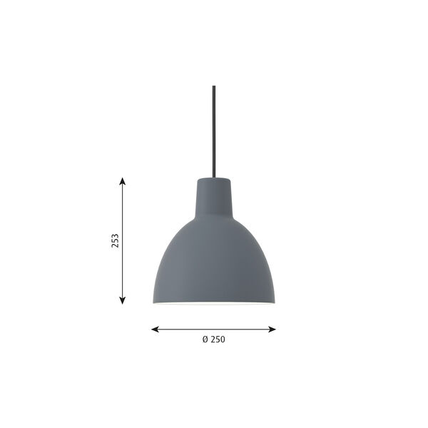 Toldbod 250 Pendant, blue grey, Louis Poulsen