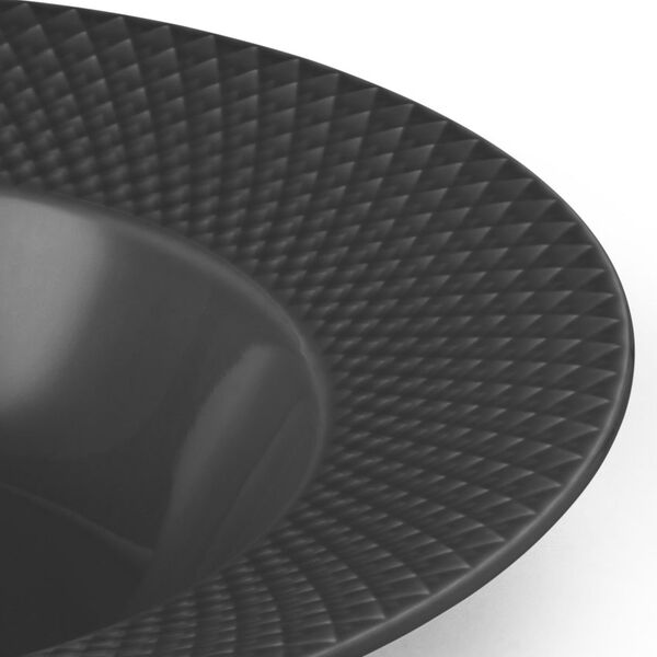 Rhombe Earth Soup plate Ø 24.5 cm, slate, Lyngby Porcelæn