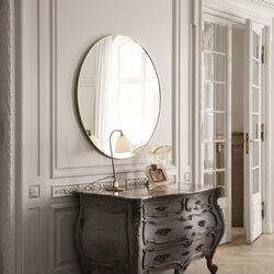 GUBI Wall Mirror Round, polished brass, GUBI