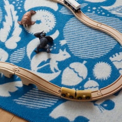 SKOGBUNN Baby Size Throw, blue/natural, R&oslash;ros Tweed