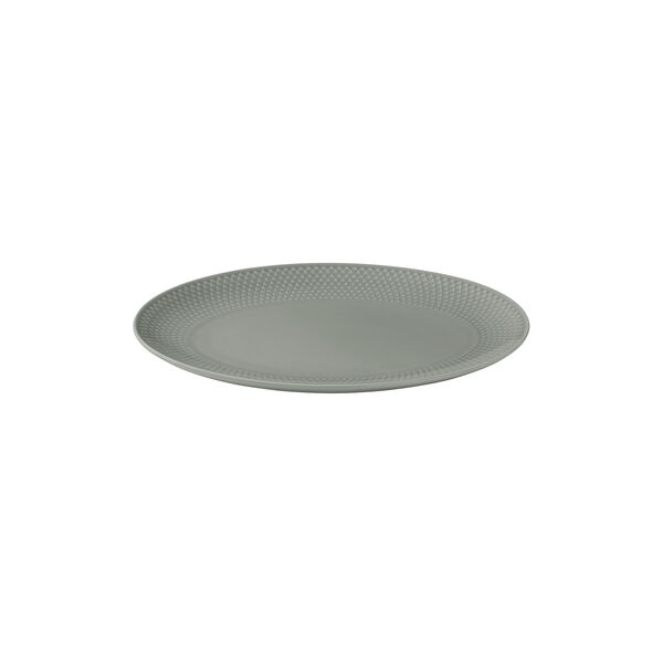 Rhombe Earth Oval serving dish, moss, Lyngby Porcelæn