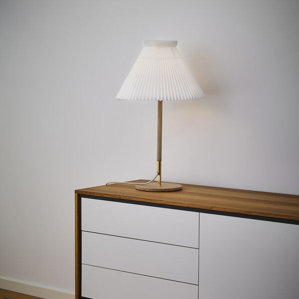 Le Klint 328 Table Lamp with Paper Shade, soap treated oak, LE KLINT
