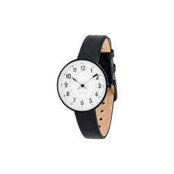Station Wrist Watch, white/black/black, Arne Jacobsen Watches