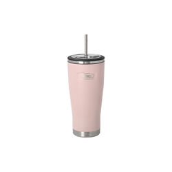 Thermo mug with straw, pink, Thermos