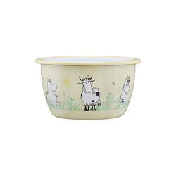 Mumi enamel bowl, yellow, Muurla