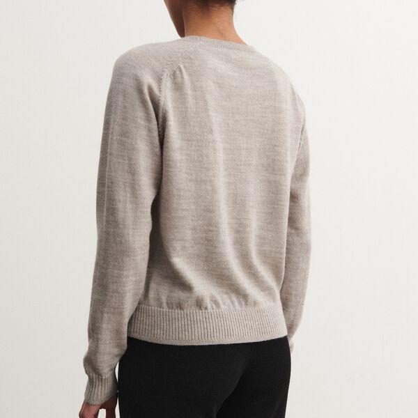 Raw Wool Light Sweater, oat melange Raw Wool Light Sweater, oat melange, FUB