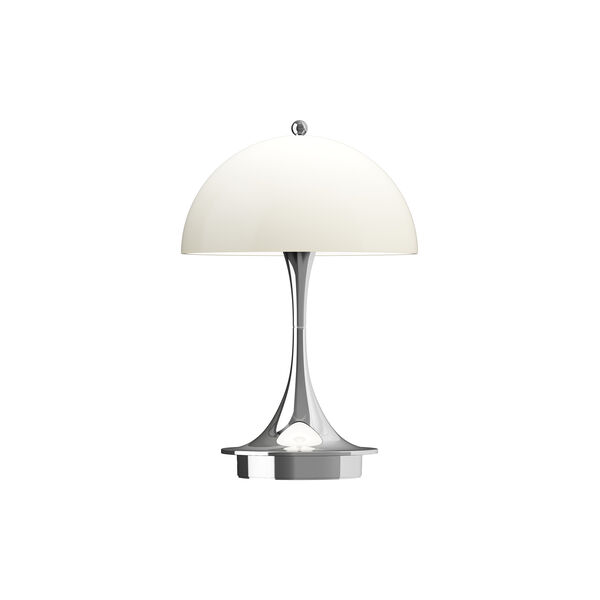 Panthella 160 Portable Table Lamp, chrome opal beige Panthella 160 Portable Table Lamp, chrome opal beige, Louis Poulsen
