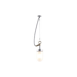 Well Glass Pendant 7679 IP44, galvanised silver/frosted, Original BTC