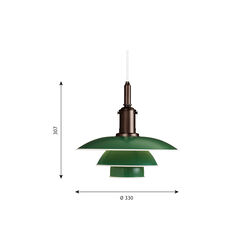 PH 3&frac12;-3 Pendant, green, Louis Poulsen