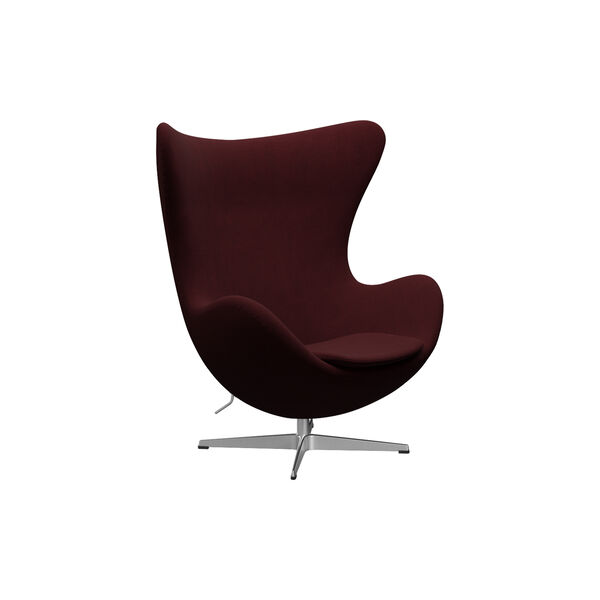Egg&trade; 3316 Lounge Chair, Christianshavn 1141 red/satin brushed aluminium, Fritz Hansen
