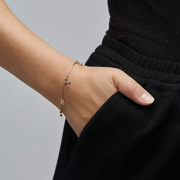 ANET crystal bracelet, gold plated, Pilgrim