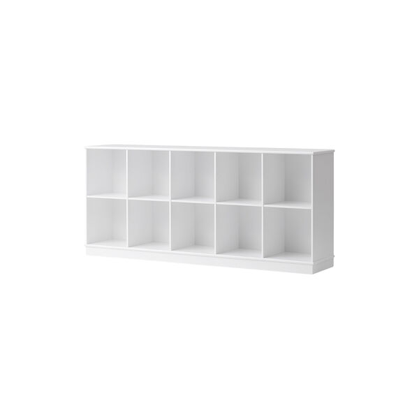 Wood Shelving Unit 5x2 Horizontal with Base, Oliver Furniture