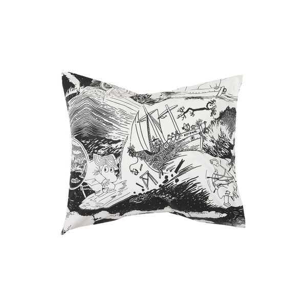 Moomin pillow case  60x63 cm Sailing, grey, Moomin Arabia