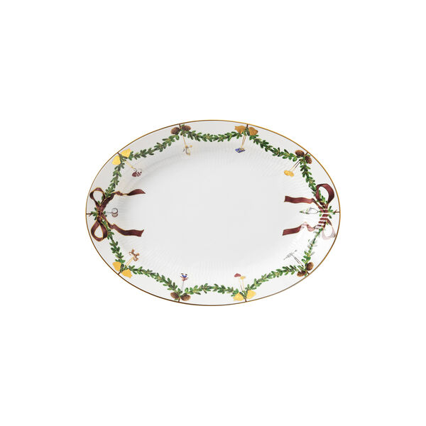 Star Fluted Christmas Dish Oval 34 cm, Royal Copenhagen