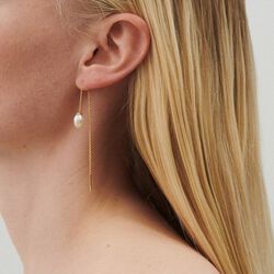 Lagoon Earchains, gold, Pernille Corydon Jewellery