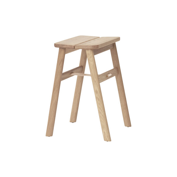 Angle Foldable Stool, white oiled oak, Form & Refine