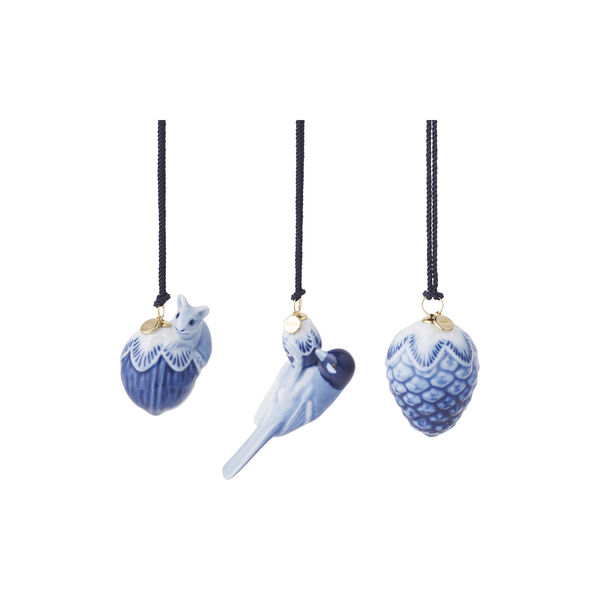 Blue Mini Ornaments 3 pcs. Blue Mini Ornaments 3 pcs., Royal Copenhagen