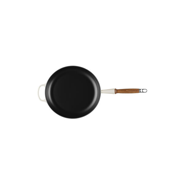 Signature cast iron frying pan with wooden handle &Oslash; 28 cm, meringue, Le Creuset