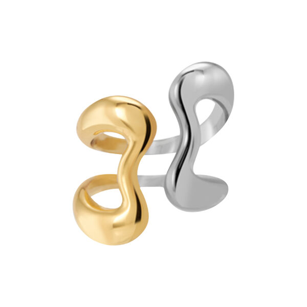 B LINE Ring, light gold/rhodium, bangle up