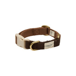 Soft & Adjustable Dog Collar, Chocolate, Drew's Dogwear