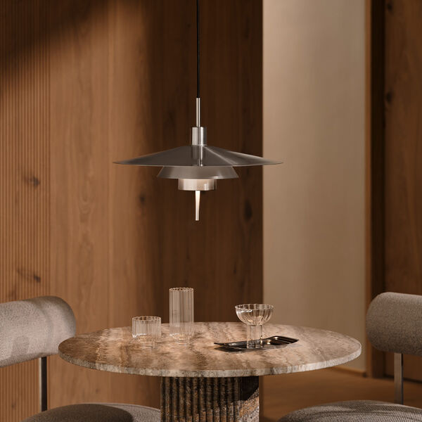 Latika Pendant, brushed chrome, Design For The People
