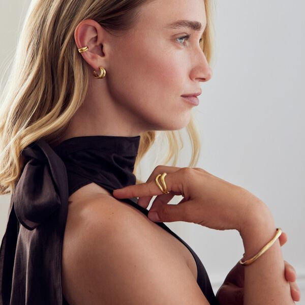 Ida double earrings, gold plated Ida double earrings, gold plated, Pure by Nat