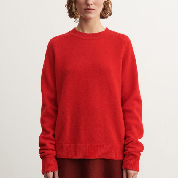 Lambswool Crewneck, signal red Lambswool Crewneck, signal red, FUB