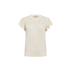 MMGanna Pattern O-Neck Knit Top, ecru, MOS MOSH