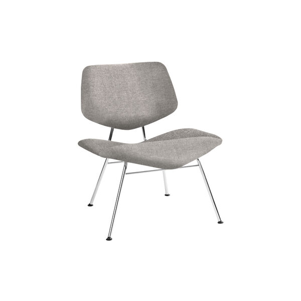 VL135 Cosy Fully Upholstered Lounge Chair, Re-wool 0108/chrome, VERMUND