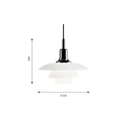 PH 3&frac12;-3 Glass Pendant, black, Louis Poulsen