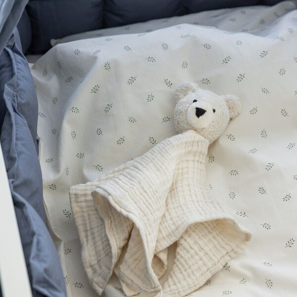 Beary the Polar Bear Comfort Blanket, white, Sebra