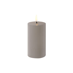 LED Pillar Candle 10 cm, sandstone, Uyuni Lighting