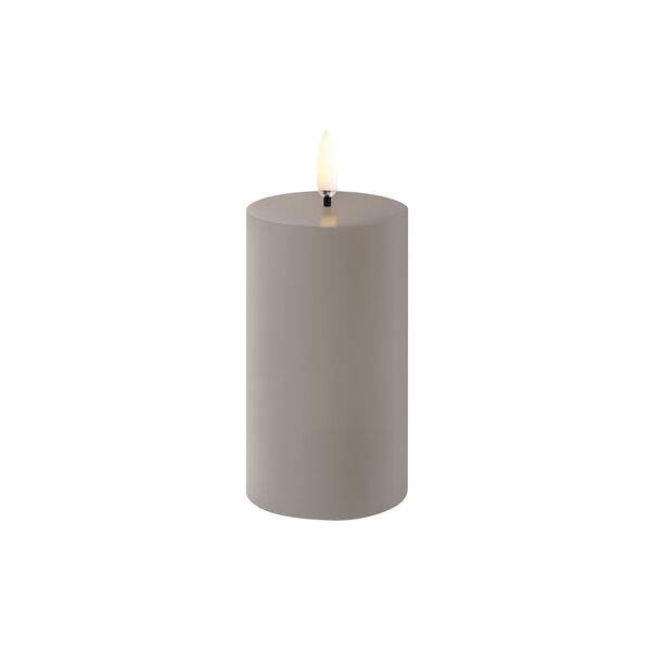 LED Pillar Candle 10 cm, sandstone, Uyuni Lighting