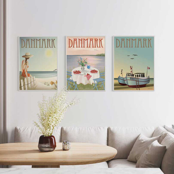 DANMARK fiskebådene plakat DANMARK fiskebådene plakat, ViSSEVASSE