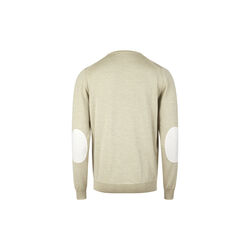 Pullover Knitted Crew Neck With Patch Merino Wool, light beige pattern, Stenstr&ouml;ms