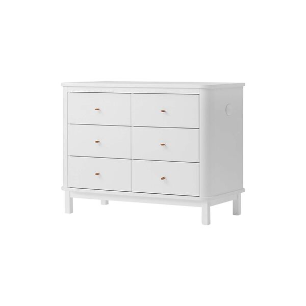Wood Dresser 6 Drawers, white, Oliver Furniture