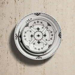 Black Fluted Half Lace Plate Ø 19 cm, Royal Copenhagen