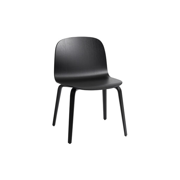 Visu Chair with Wood Base, black/black, Muuto
