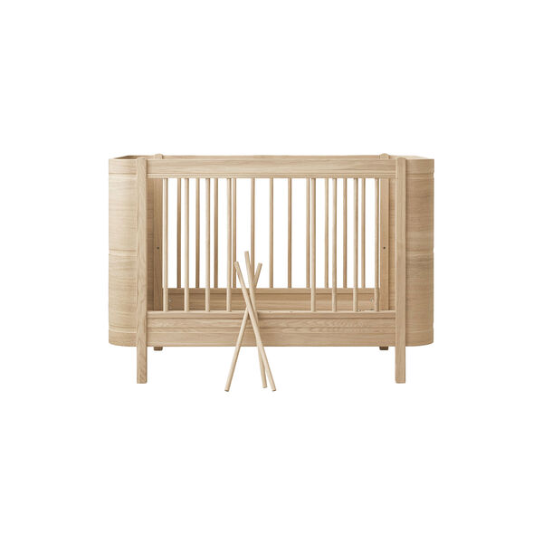 Wood Mini+ Cot Bed incl. Junior Kit 68x122/162 cm, oak, Oliver Furniture