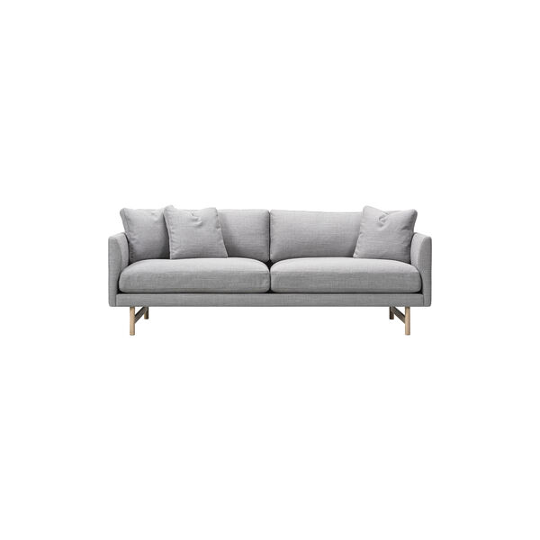 5552 Calmo 95 2-seater Sofa, grey/lacquered oak, Fredericia Furniture