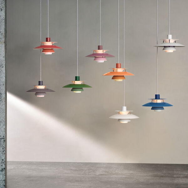 PH 5 Mini Pendant, hues of green, Louis Poulsen